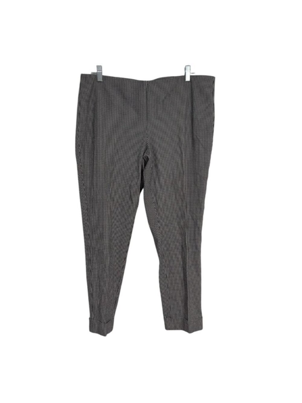 J Jill Premium Bistretch Ankle Pants Womens Size 14 Micro Check Pull On Preppy